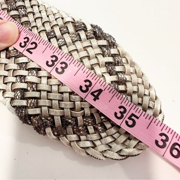 White House Black Market WHBM Woven Shimmer Shine Braided‎ Oversize Belt - Picture 5 of 6